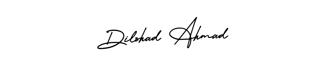 The best way (AmerikaSignatureDemo-Regular) to make a short signature is to pick only two or three words in your name. The name Dilshad Ahmad include a total of six letters. For converting this name. Dilshad Ahmad signature style 3 images and pictures png