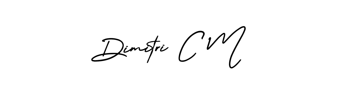 You should practise on your own different ways (AmerikaSignatureDemo-Regular) to write your name (Dimitri C M) in signature. don't let someone else do it for you. Dimitri C M signature style 3 images and pictures png