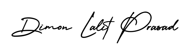 A classic penmanship look for Dimon Lalit Prasad. The AmerikaSignatureDemo-Regular font brings timeless elegance and confidence to every signed document. Dimon Lalit Prasad signature style 3 images and pictures png