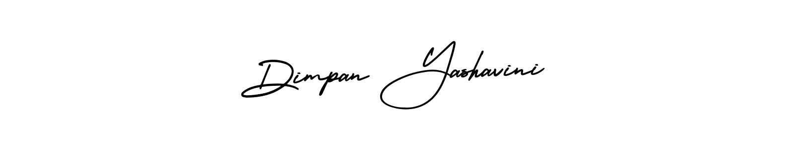 You should practise on your own different ways (AmerikaSignatureDemo-Regular) to write your name (Dimpan Yashavini) in signature. don't let someone else do it for you. Dimpan Yashavini signature style 3 images and pictures png