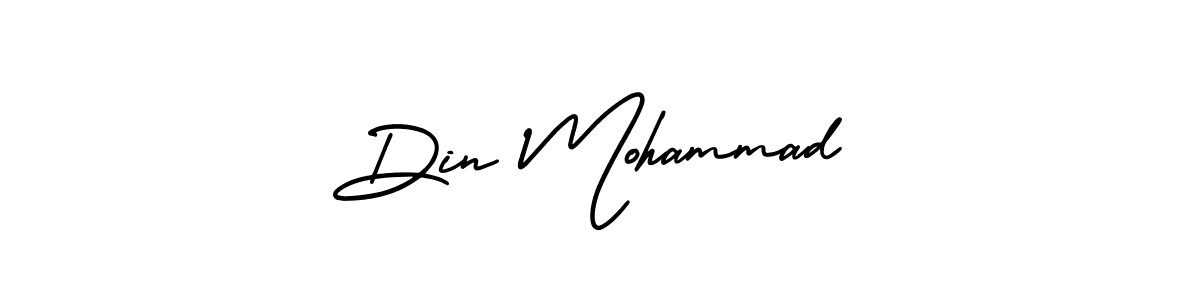 This is the best signature style for the Din Mohammad name. Also you like these signature font (AmerikaSignatureDemo-Regular). Mix name signature. Din Mohammad signature style 3 images and pictures png