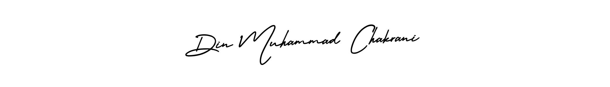 You should practise on your own different ways (AmerikaSignatureDemo-Regular) to write your name (Din Muhammad Chakrani) in signature. don't let someone else do it for you. Din Muhammad Chakrani signature style 3 images and pictures png