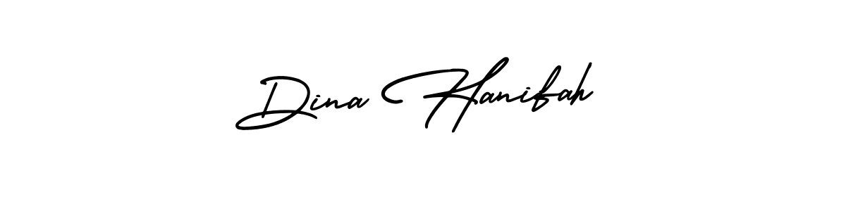 Design your own signature with our free online signature maker. With this signature software, you can create a handwritten (AmerikaSignatureDemo-Regular) signature for name Dina Hanifah. Dina Hanifah signature style 3 images and pictures png