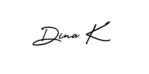 Dina K stylish signature style. Best Handwritten Sign (AmerikaSignatureDemo-Regular) for my name. Handwritten Signature Collection Ideas for my name Dina K. Dina K signature style 3 images and pictures png