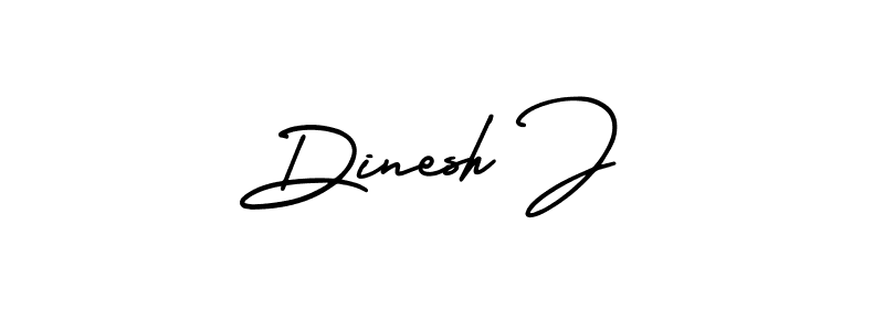 Use a signature maker to create a handwritten signature online. With this signature software, you can design (AmerikaSignatureDemo-Regular) your own signature for name Dinesh J. Dinesh J signature style 3 images and pictures png