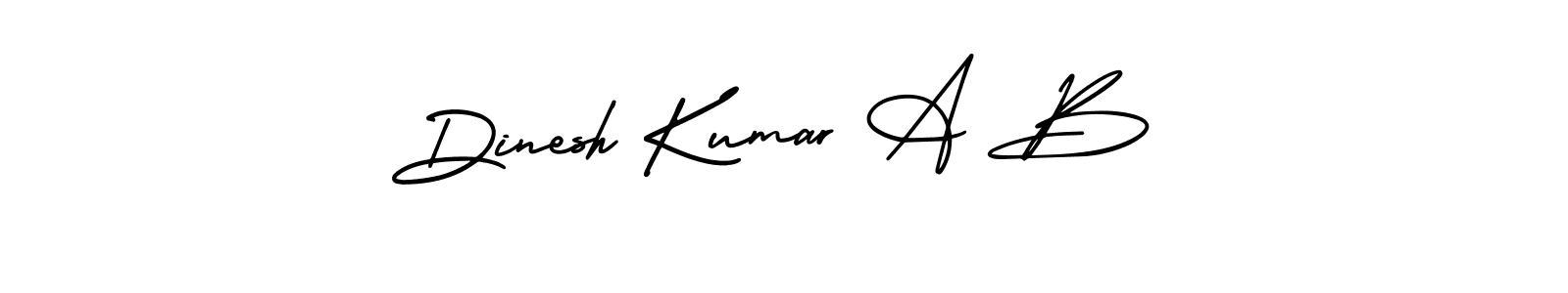 How to make Dinesh Kumar A B name signature. Use AmerikaSignatureDemo-Regular style for creating short signs online. This is the latest handwritten sign. Dinesh Kumar A B signature style 3 images and pictures png