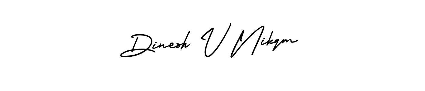 Make a beautiful signature design for name Dinesh V Nikqm. With this signature (AmerikaSignatureDemo-Regular) style, you can create a handwritten signature for free. Dinesh V Nikqm signature style 3 images and pictures png