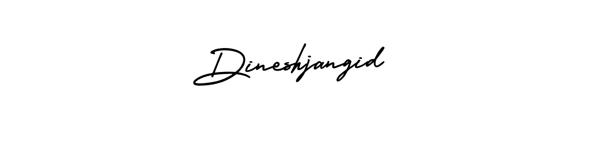 You should practise on your own different ways (AmerikaSignatureDemo-Regular) to write your name (Dineshjangid) in signature. don't let someone else do it for you. Dineshjangid signature style 3 images and pictures png