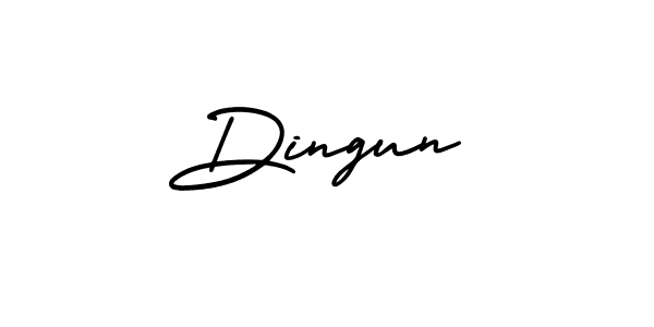 How to make Dingun name signature. Use AmerikaSignatureDemo-Regular style for creating short signs online. This is the latest handwritten sign. Dingun signature style 3 images and pictures png