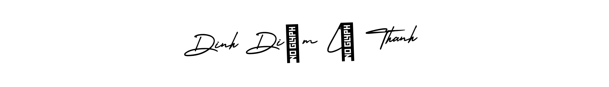 Check out images of Autograph of Dinh Diễm Lê Thanh name. Actor Dinh Diễm Lê Thanh Signature Style. AmerikaSignatureDemo-Regular is a professional sign style online. Dinh Diễm Lê Thanh signature style 3 images and pictures png