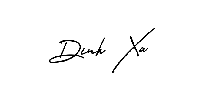 You should practise on your own different ways (AmerikaSignatureDemo-Regular) to write your name (Dinh Xa) in signature. don't let someone else do it for you. Dinh Xa signature style 3 images and pictures png