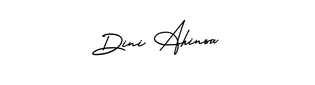 Also You can easily find your signature by using the search form. We will create Dini Ahinsa name handwritten signature images for you free of cost using AmerikaSignatureDemo-Regular sign style. Dini Ahinsa signature style 3 images and pictures png