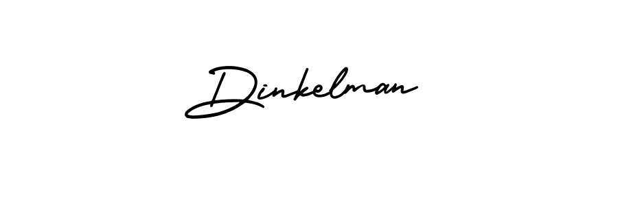 Use a signature maker to create a handwritten signature online. With this signature software, you can design (AmerikaSignatureDemo-Regular) your own signature for name Dinkelman. Dinkelman signature style 3 images and pictures png