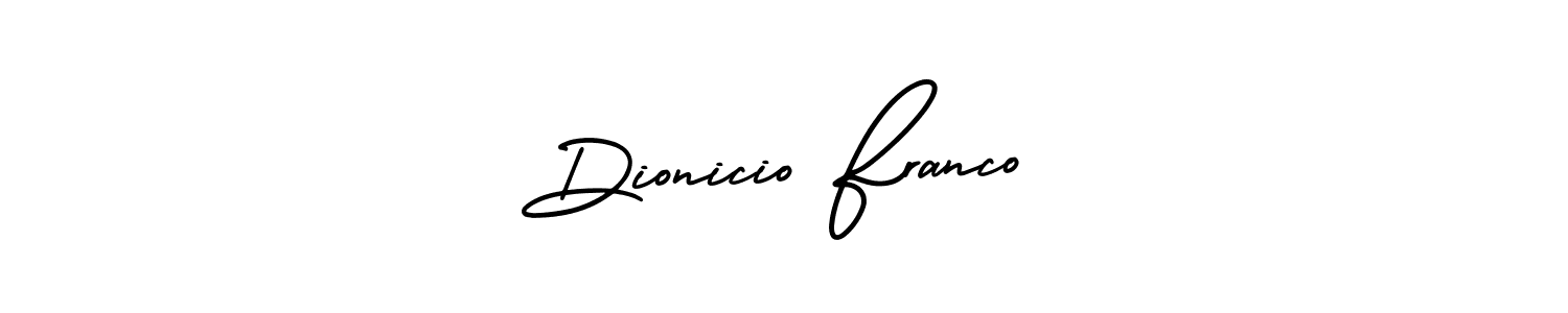 This is the best signature style for the Dionicio Franco name. Also you like these signature font (AmerikaSignatureDemo-Regular). Mix name signature. Dionicio Franco signature style 3 images and pictures png