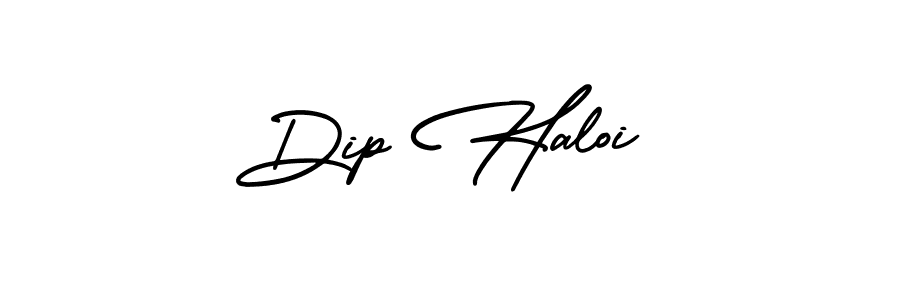 How to make Dip Haloi name signature. Use AmerikaSignatureDemo-Regular style for creating short signs online. This is the latest handwritten sign. Dip Haloi signature style 3 images and pictures png