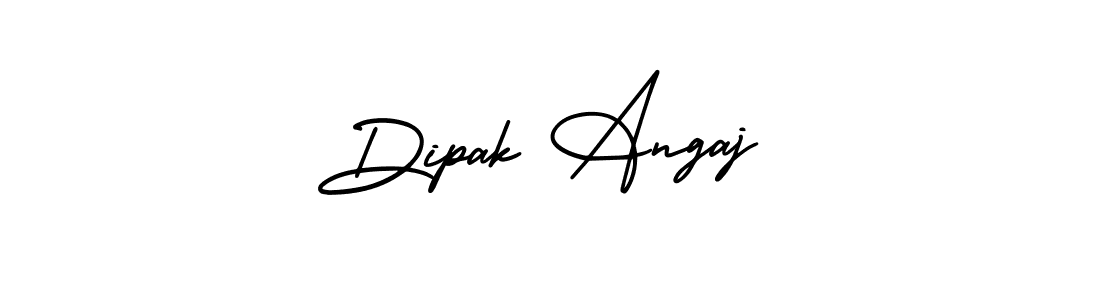 You should practise on your own different ways (AmerikaSignatureDemo-Regular) to write your name (Dipak Angaj) in signature. don't let someone else do it for you. Dipak Angaj signature style 3 images and pictures png