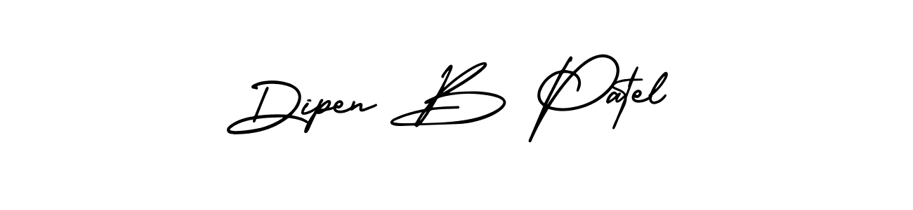 You should practise on your own different ways (AmerikaSignatureDemo-Regular) to write your name (Dipen B Patel) in signature. don't let someone else do it for you. Dipen B Patel signature style 3 images and pictures png