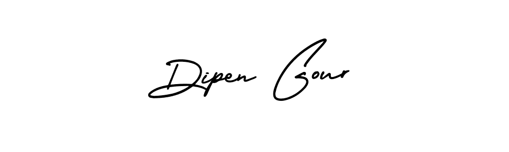 The best way (AmerikaSignatureDemo-Regular) to make a short signature is to pick only two or three words in your name. The name Dipen Gour include a total of six letters. For converting this name. Dipen Gour signature style 3 images and pictures png