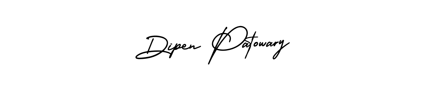 The best way (AmerikaSignatureDemo-Regular) to make a short signature is to pick only two or three words in your name. The name Dipen Patowary include a total of six letters. For converting this name. Dipen Patowary signature style 3 images and pictures png