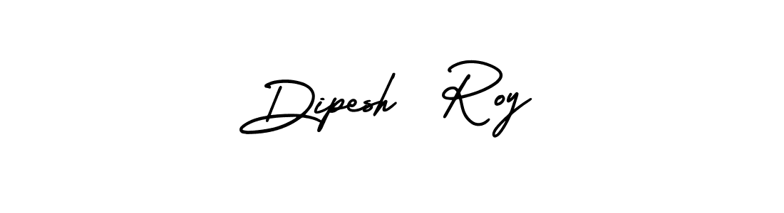 You should practise on your own different ways (AmerikaSignatureDemo-Regular) to write your name (Dipesh  Roy) in signature. don't let someone else do it for you. Dipesh  Roy signature style 3 images and pictures png