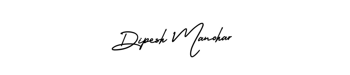 The best way (AmerikaSignatureDemo-Regular) to make a short signature is to pick only two or three words in your name. The name Dipesh Manohar include a total of six letters. For converting this name. Dipesh Manohar signature style 3 images and pictures png