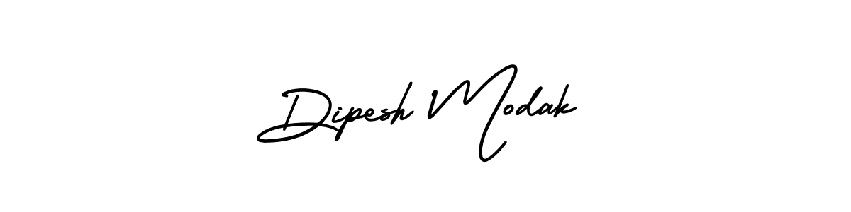The best way (AmerikaSignatureDemo-Regular) to make a short signature is to pick only two or three words in your name. The name Dipesh Modak include a total of six letters. For converting this name. Dipesh Modak signature style 3 images and pictures png