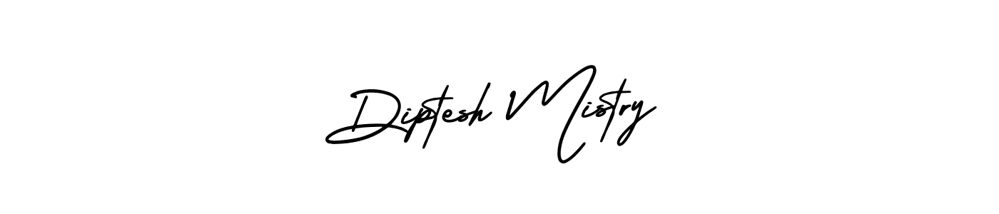 The best way (AmerikaSignatureDemo-Regular) to make a short signature is to pick only two or three words in your name. The name Diptesh Mistry include a total of six letters. For converting this name. Diptesh Mistry signature style 3 images and pictures png