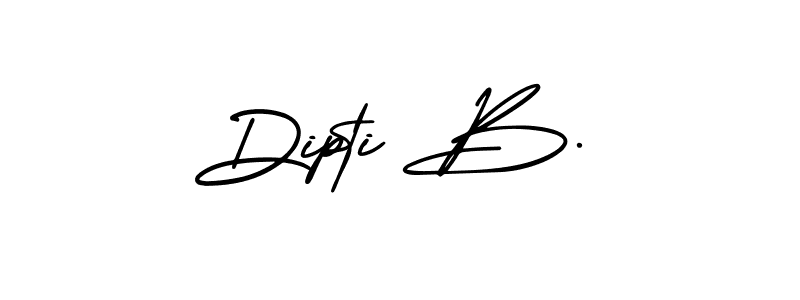 You should practise on your own different ways (AmerikaSignatureDemo-Regular) to write your name (Dipti B.) in signature. don't let someone else do it for you. Dipti B. signature style 3 images and pictures png