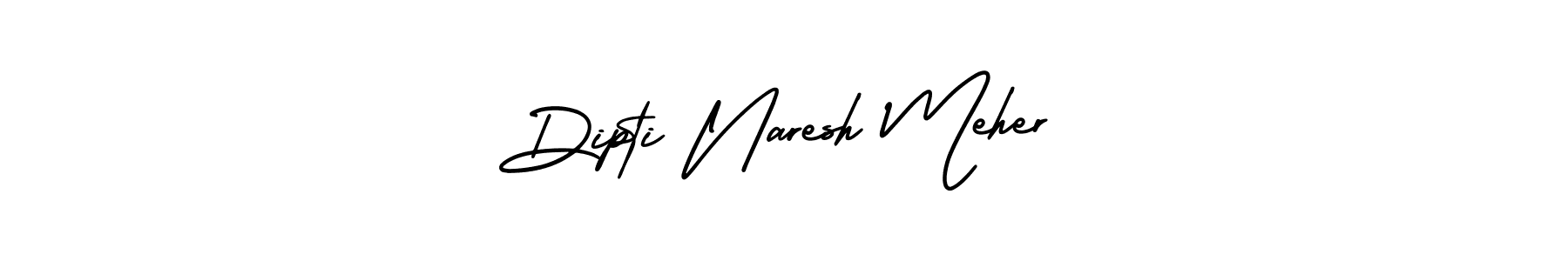 You should practise on your own different ways (AmerikaSignatureDemo-Regular) to write your name (Dipti Naresh Meher) in signature. don't let someone else do it for you. Dipti Naresh Meher signature style 3 images and pictures png