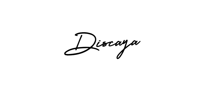 You should practise on your own different ways (AmerikaSignatureDemo-Regular) to write your name (Discaya) in signature. don't let someone else do it for you. Discaya signature style 3 images and pictures png