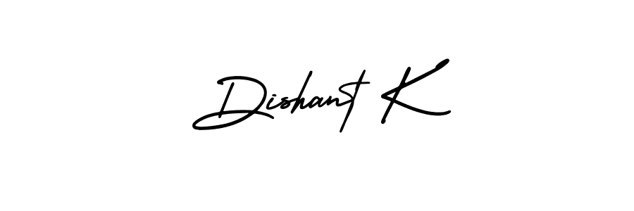 Design your own signature with our free online signature maker. With this signature software, you can create a handwritten (AmerikaSignatureDemo-Regular) signature for name Dishant K. Dishant K signature style 3 images and pictures png