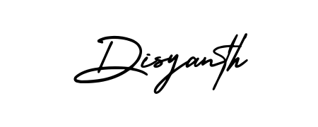 Discover how Disyanth looks in an executive cursive font (AmerikaSignatureDemo-Regular). Perfect for legal documents, invoices, and certificates. Disyanth signature style 3 images and pictures png
