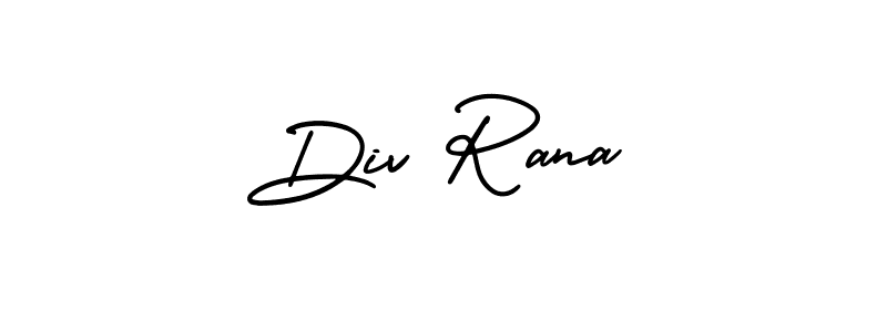 Div Rana stylish signature style. Best Handwritten Sign (AmerikaSignatureDemo-Regular) for my name. Handwritten Signature Collection Ideas for my name Div Rana. Div Rana signature style 3 images and pictures png