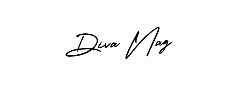 Diva Nag stylish signature style. Best Handwritten Sign (AmerikaSignatureDemo-Regular) for my name. Handwritten Signature Collection Ideas for my name Diva Nag. Diva Nag signature style 3 images and pictures png