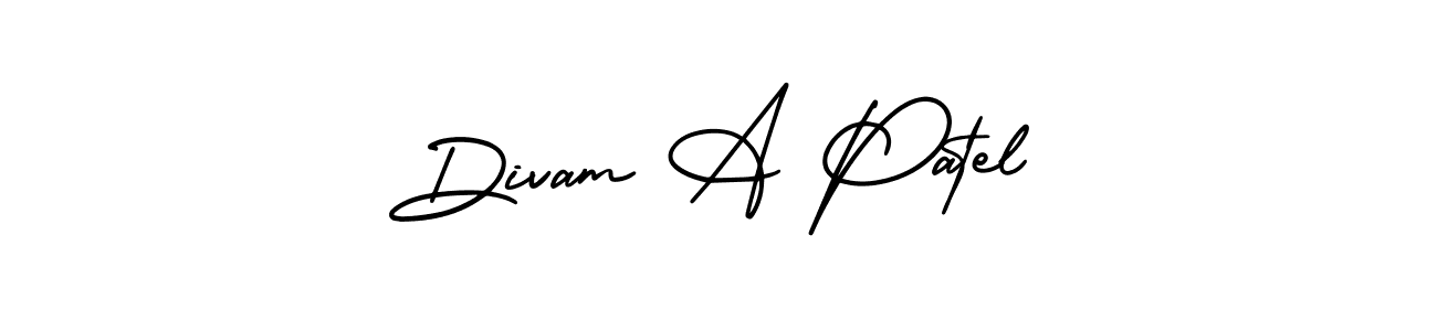 Also we have Divam A Patel name is the best signature style. Create professional handwritten signature collection using AmerikaSignatureDemo-Regular autograph style. Divam A Patel signature style 3 images and pictures png