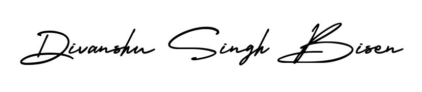 Practice writing Divanshu Singh Bisen with the flow of AmerikaSignatureDemo-Regular lettering. A fantastic source of inspiration for developing your personal signature style. Divanshu Singh Bisen signature style 3 images and pictures png