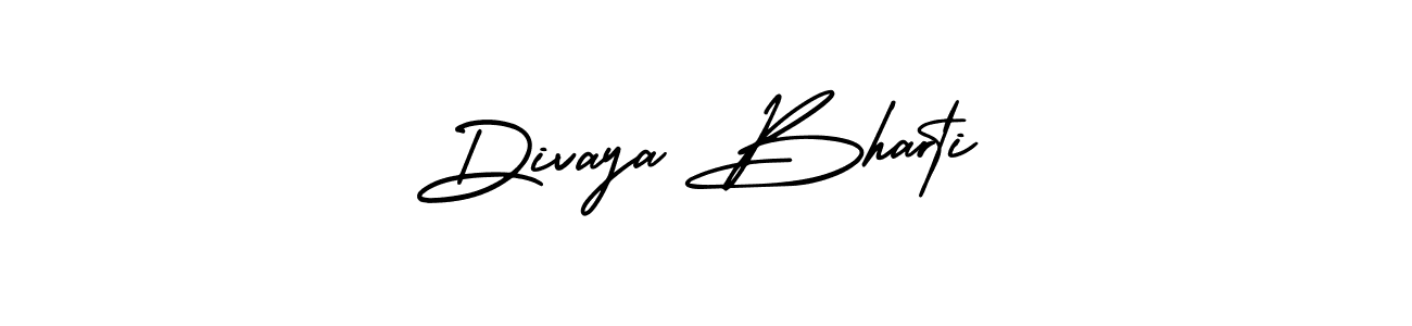 How to Draw Divaya Bharti signature style? AmerikaSignatureDemo-Regular is a latest design signature styles for name Divaya Bharti. Divaya Bharti signature style 3 images and pictures png
