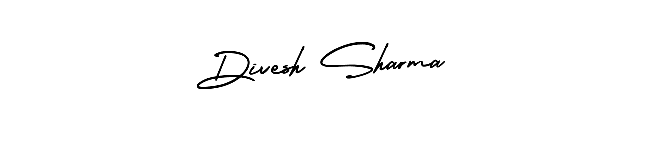 The best way (AmerikaSignatureDemo-Regular) to make a short signature is to pick only two or three words in your name. The name Divesh Sharma include a total of six letters. For converting this name. Divesh Sharma signature style 3 images and pictures png