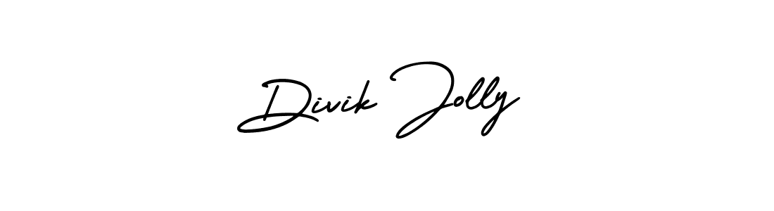 How to make Divik Jolly name signature. Use AmerikaSignatureDemo-Regular style for creating short signs online. This is the latest handwritten sign. Divik Jolly signature style 3 images and pictures png