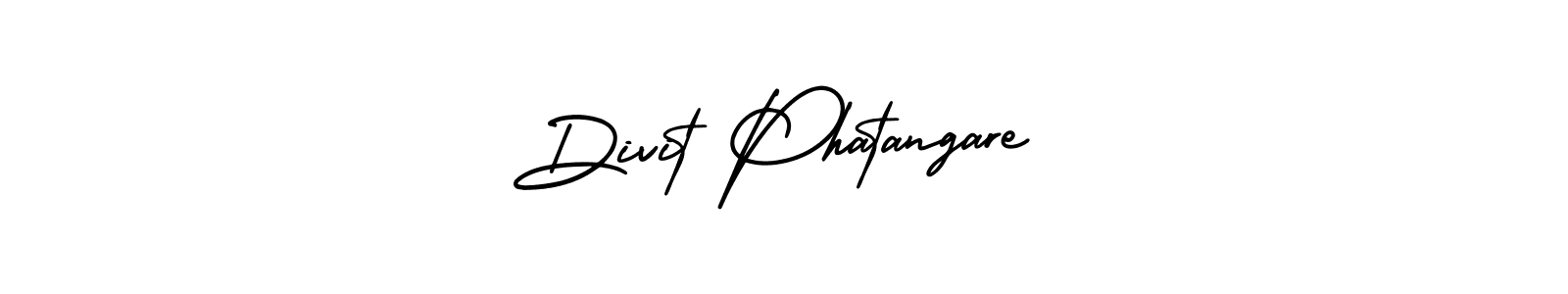 The best way (AmerikaSignatureDemo-Regular) to make a short signature is to pick only two or three words in your name. The name Divit Phatangare include a total of six letters. For converting this name. Divit Phatangare signature style 3 images and pictures png