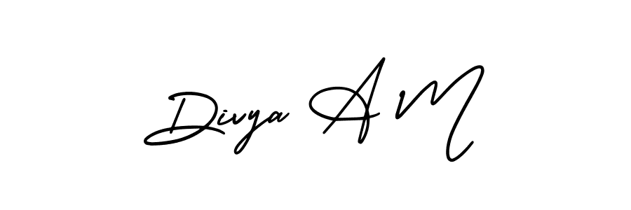 Design your own signature with our free online signature maker. With this signature software, you can create a handwritten (AmerikaSignatureDemo-Regular) signature for name Divya A M. Divya A M signature style 3 images and pictures png