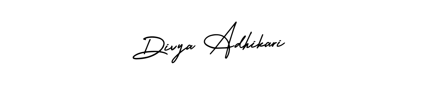 Make a short Divya Adhikari signature style. Manage your documents anywhere anytime using AmerikaSignatureDemo-Regular. Create and add eSignatures, submit forms, share and send files easily. Divya Adhikari signature style 3 images and pictures png