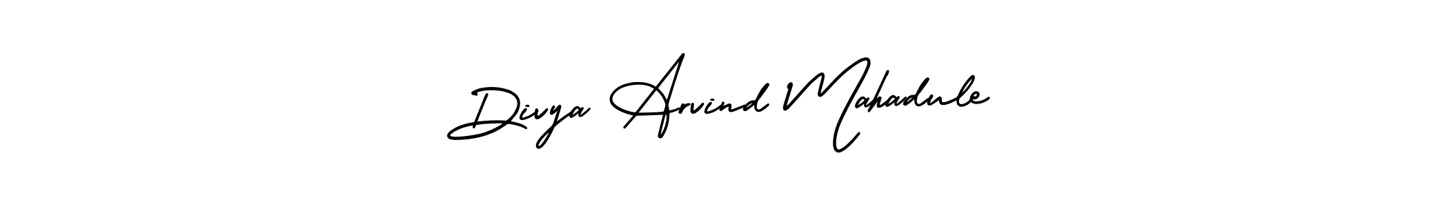 Similarly AmerikaSignatureDemo-Regular is the best handwritten signature design. Signature creator online .You can use it as an online autograph creator for name Divya Arvind Mahadule. Divya Arvind Mahadule signature style 3 images and pictures png