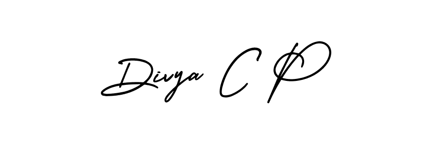 Use a signature maker to create a handwritten signature online. With this signature software, you can design (AmerikaSignatureDemo-Regular) your own signature for name Divya C P. Divya C P signature style 3 images and pictures png