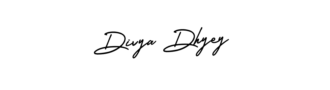 Divya Dhyey stylish signature style. Best Handwritten Sign (AmerikaSignatureDemo-Regular) for my name. Handwritten Signature Collection Ideas for my name Divya Dhyey. Divya Dhyey signature style 3 images and pictures png