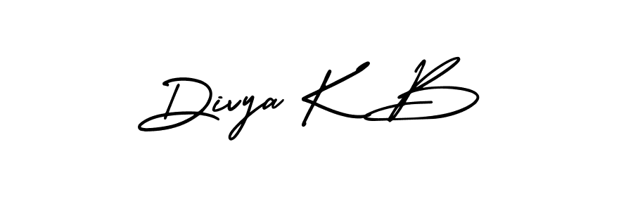 Design your own signature with our free online signature maker. With this signature software, you can create a handwritten (AmerikaSignatureDemo-Regular) signature for name Divya K B. Divya K B signature style 3 images and pictures png