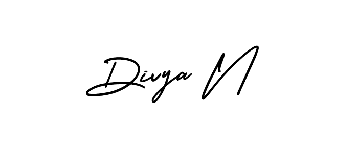 Make a beautiful signature design for name Divya N. With this signature (AmerikaSignatureDemo-Regular) style, you can create a handwritten signature for free. Divya N signature style 3 images and pictures png