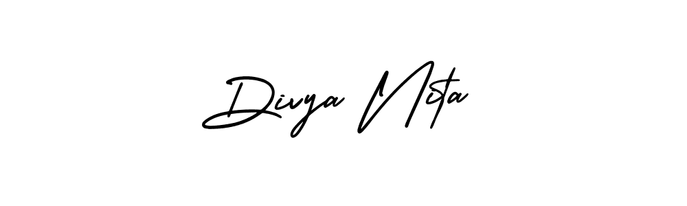 How to Draw Divya Nita signature style? AmerikaSignatureDemo-Regular is a latest design signature styles for name Divya Nita. Divya Nita signature style 3 images and pictures png