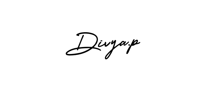 It looks lik you need a new signature style for name Divya.p. Design unique handwritten (AmerikaSignatureDemo-Regular) signature with our free signature maker in just a few clicks. Divya.p signature style 3 images and pictures png