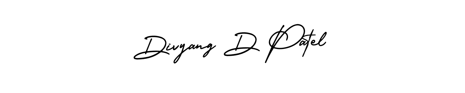 How to make Divyang D Patel name signature. Use AmerikaSignatureDemo-Regular style for creating short signs online. This is the latest handwritten sign. Divyang D Patel signature style 3 images and pictures png